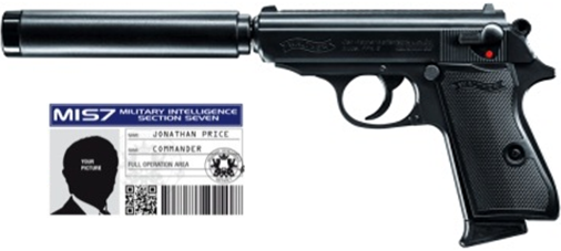 Airsoft. pištoľ Walther PPK/S Extra Kit, kal. 6mm, manuál - dekoračný predmet