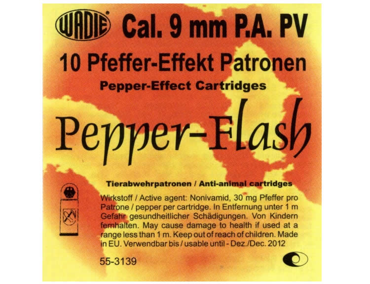 Plynové náboje PV 9mm pištol 10ks Pepper-Flash