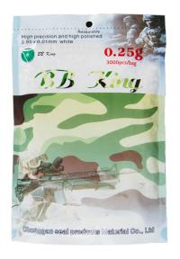 Airsoft. guličky BB King 0,25g, 3000ks, kal. 6mm